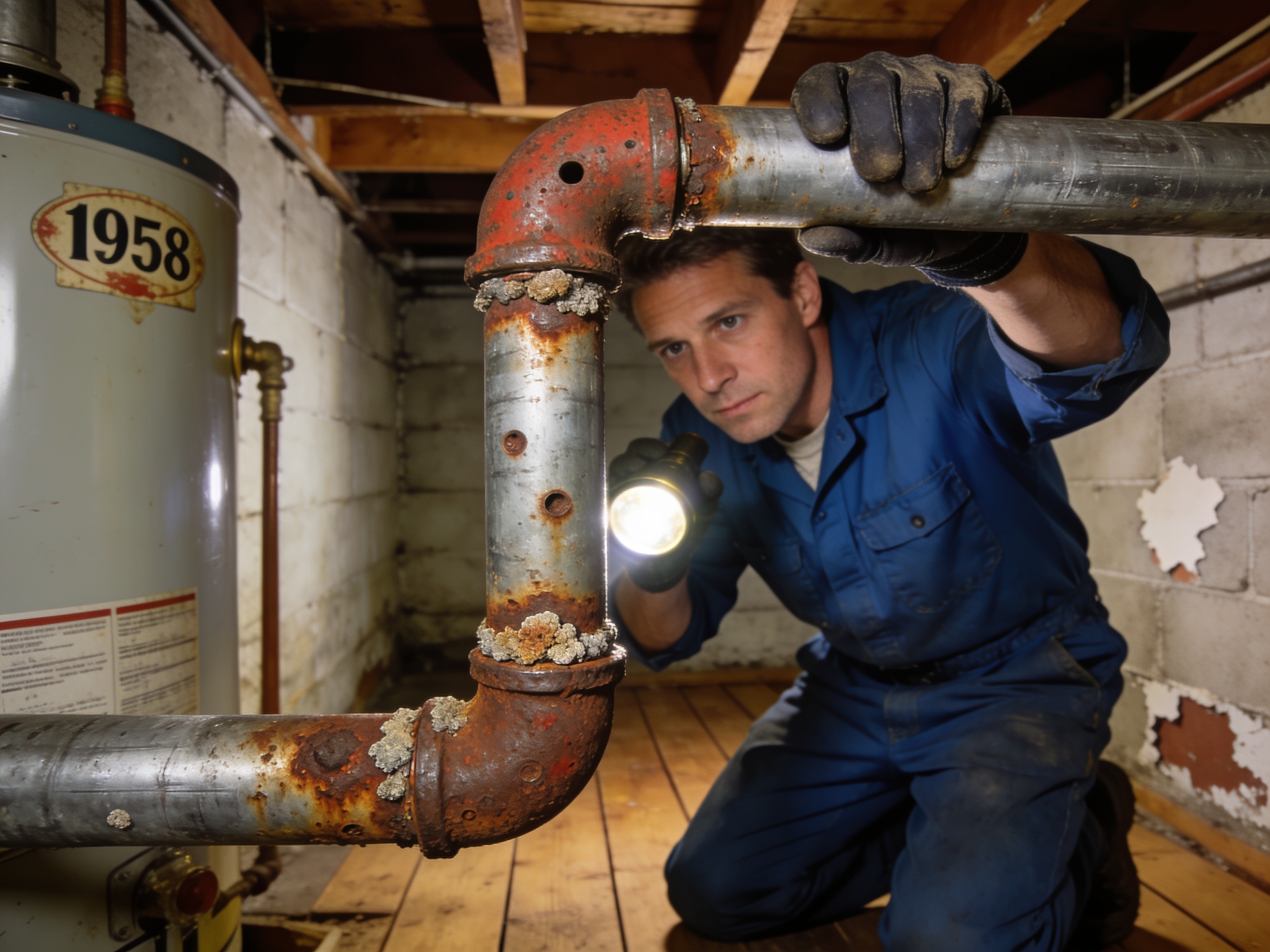 Checking for Galvanized Pipe Corrosion in Pre-1960 Wilmington Houses